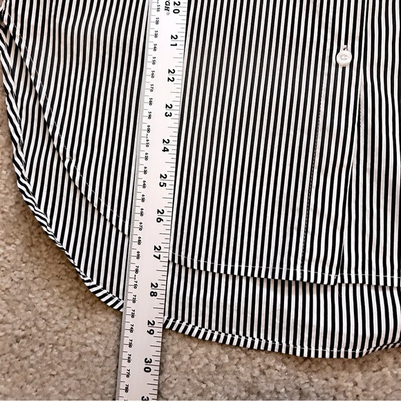 Calvin Klein Black and White Striped Long Sleeve Button Down Shirt - Picture 9 of 9